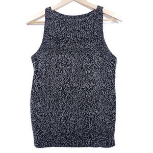 LOFT Sleeveless Knit Top Black White Size Medium